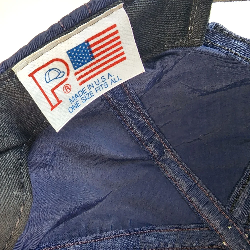 VINTAGE NRA Navy Blue Nylon & Leather Strap Hat - Picture 5 of 6